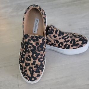 Steve Madden Brown and Black Sneakers with Leopard Print